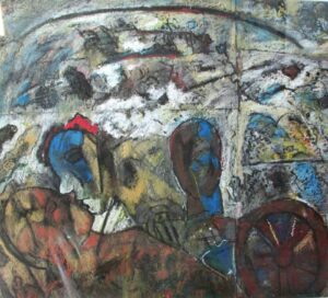 Epic Series-4_Oil Pastel on Board_28.6"X25"_2025